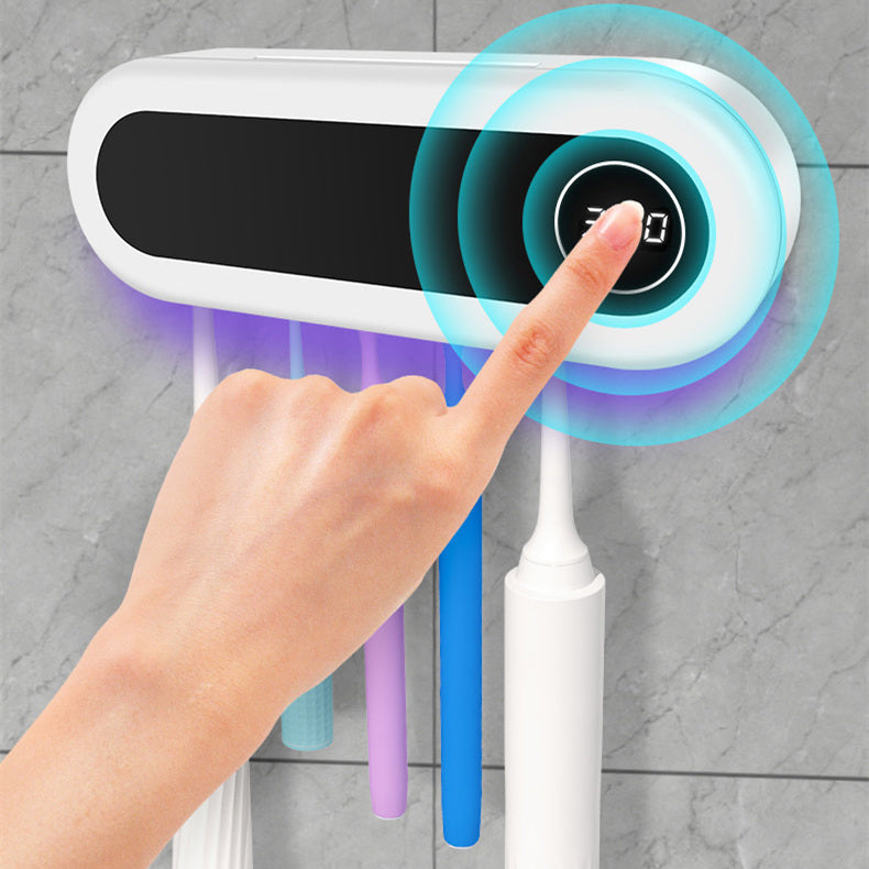 Porte-brosses à dents mural à lumière UV