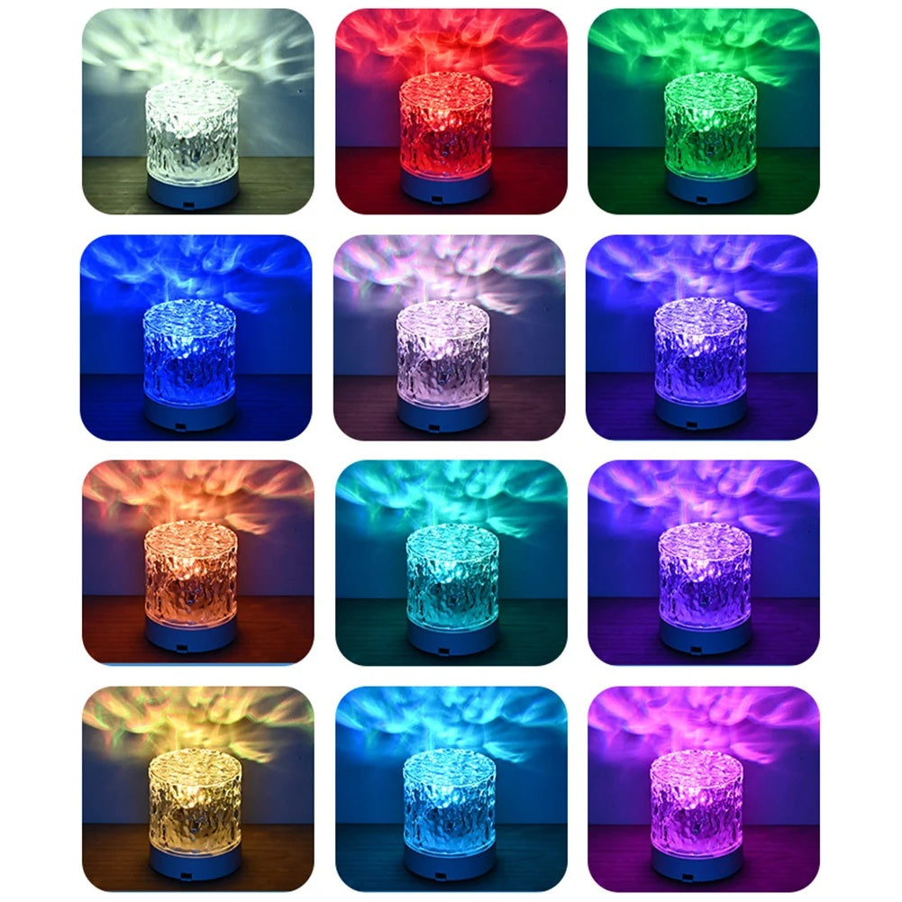Lampe cristal effet vagues (16 couleurs)