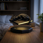 Lampe dragon sur livre en lévitation