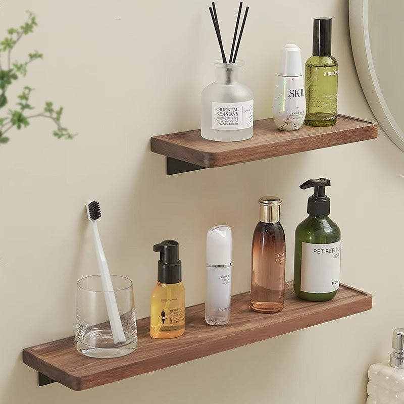 Étagère murale en noyer sans perçage (30 cm)
